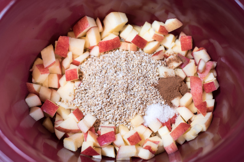 Crockpot Steel Cut Oats Overhead