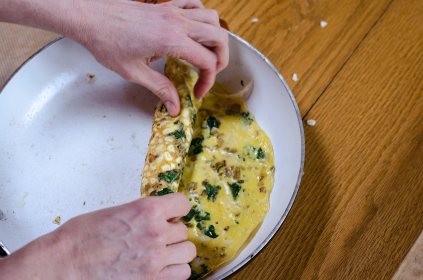 Frittata Roll Up In Action