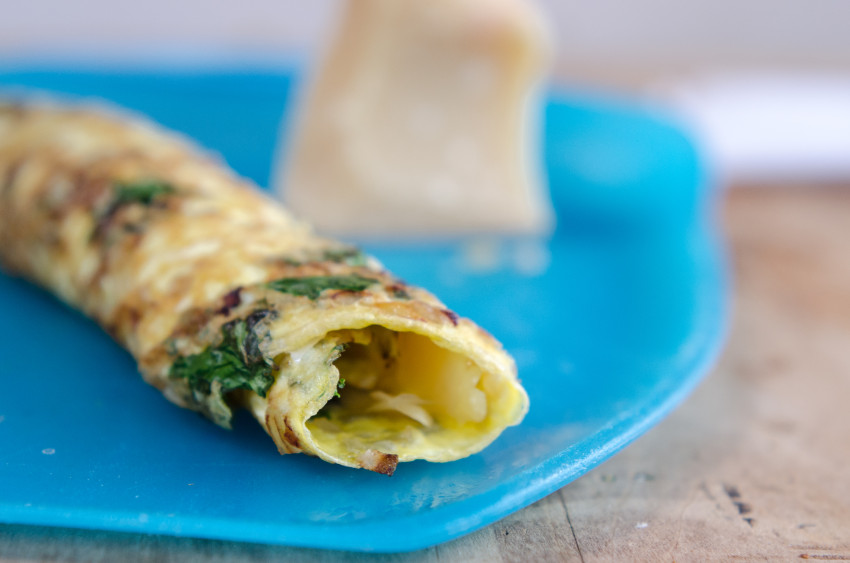 Frittata Roll Up Kale & Onion